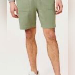 Free Assembly Men's Patch Pocket Jam Drawstring Elastic Waist Shorts Light Green